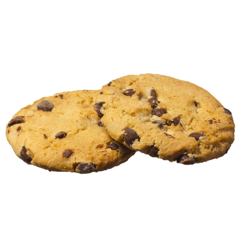 Biscotti di pepita di cioccolato isolati su fondo bianco. Biscotti casalinghi della pasticceria fotografia stock libera da diritti Biscotti di pepita di cioccolato isolati su fondo bianco. Biscotti casalinghi della pasticceria fotografia stock libera da diritti