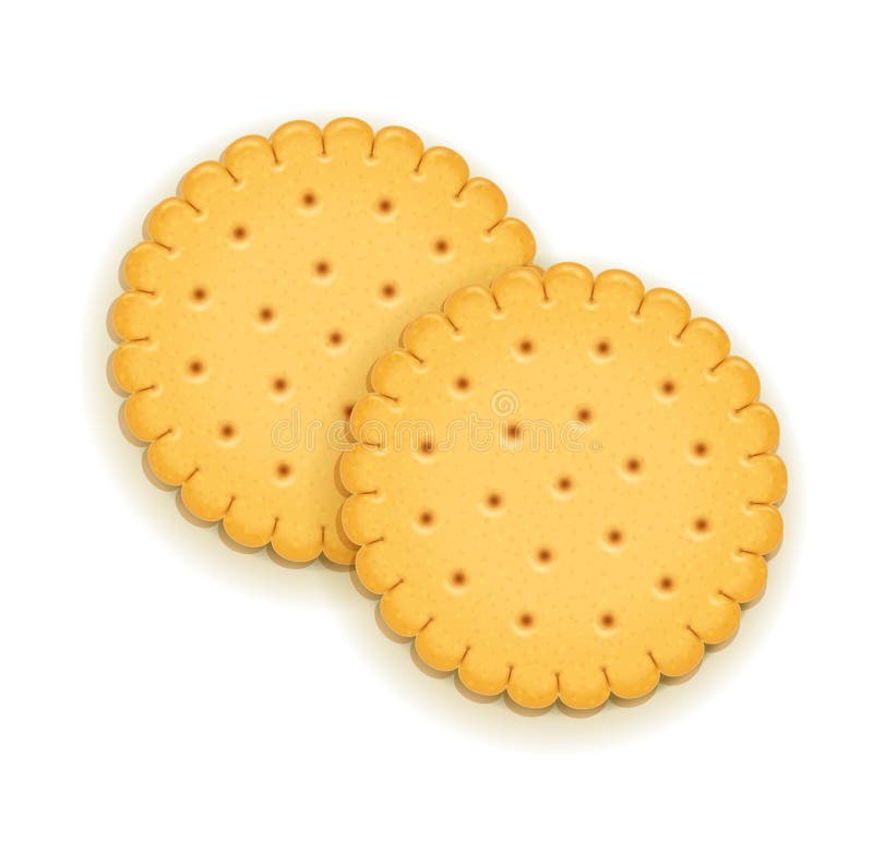 Biscotti O Cracker Deliziosi Rotondi Isolati Su Fondo Giallo La Forma Pungente Del Biscotto