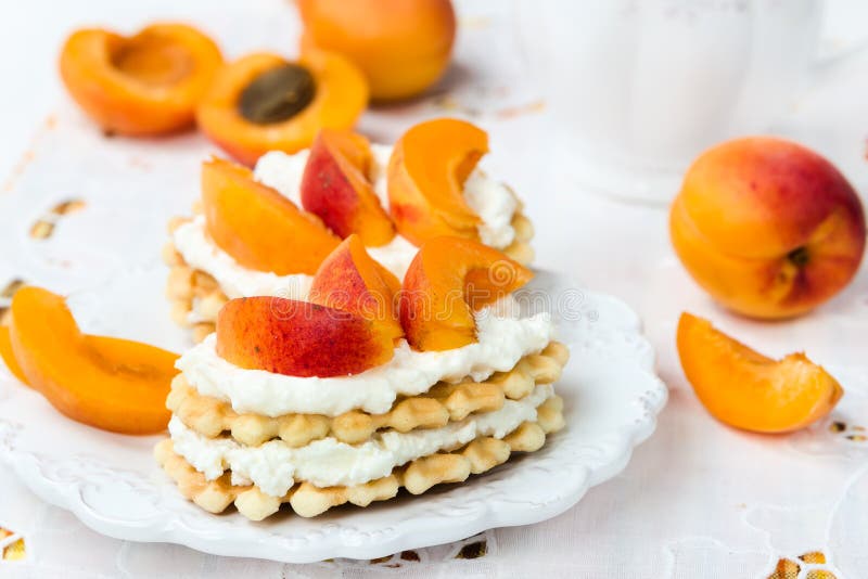Biscuit with apricots stock image. Image of orange, meal 43392231