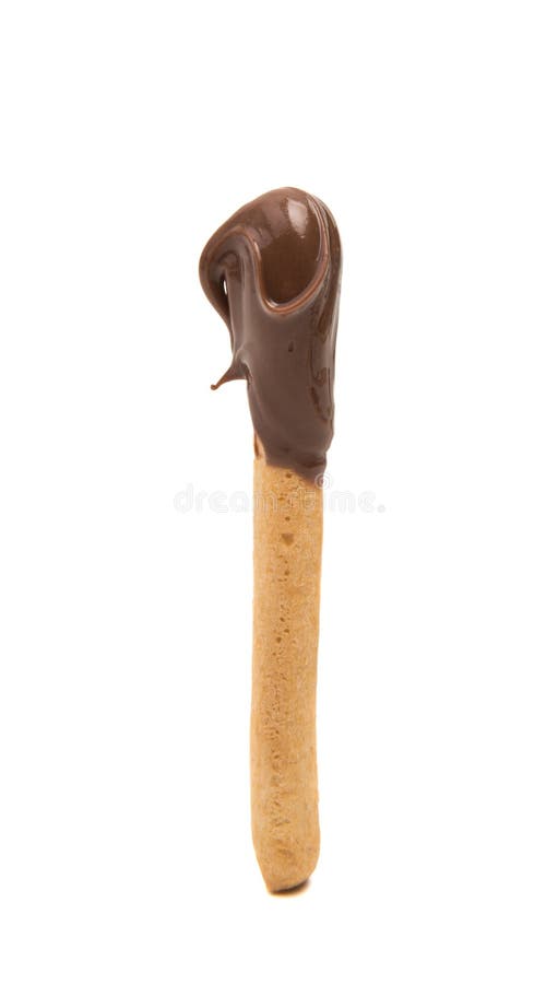 Biscuit stick with chocolate isolated