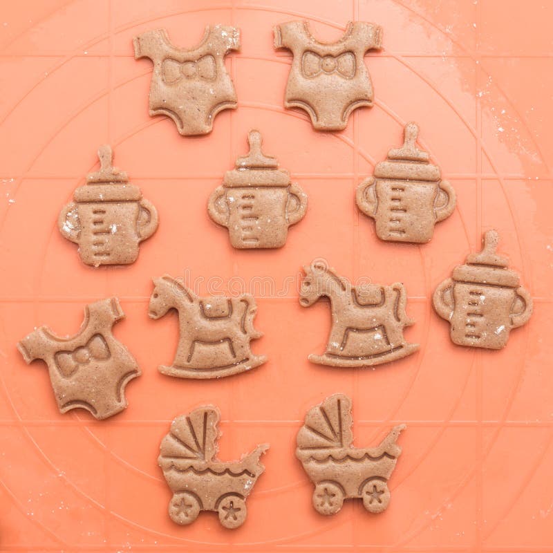 Biscuits doux pour la fête de naissance photo libre de droits Biscuits doux pour la fête de naissance photo libre de droits