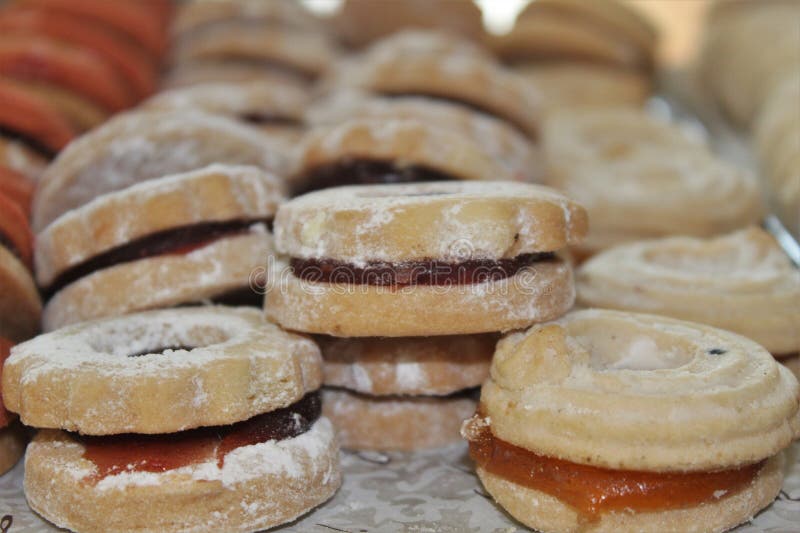 Biscuits with jam stock photo. Image of bread, white 278129106