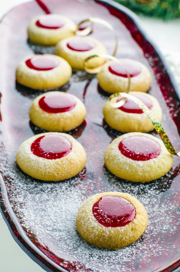Biscuits with Jam for Christmas Stock Image Image of filling