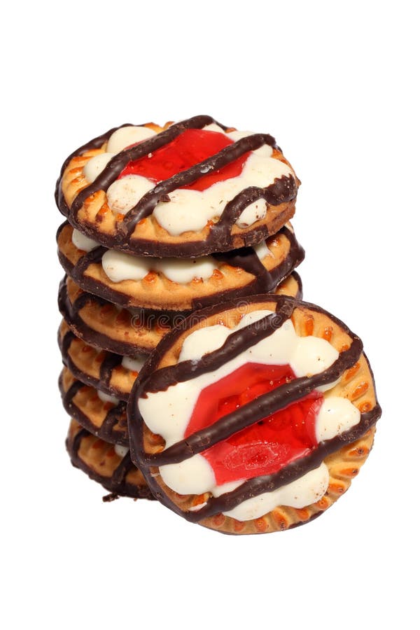 Biscuits with Jelly and Chocolate Stock Photo Image of dessert