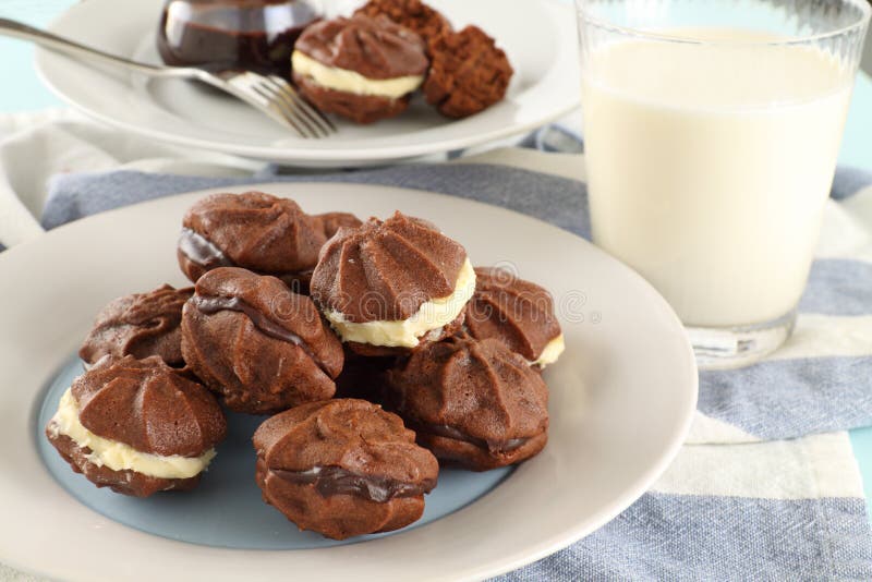 Biscuits And Milk stock photo. Image of fork, cream, lovely 19829198