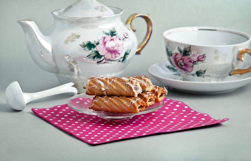 Biscuits and tea service