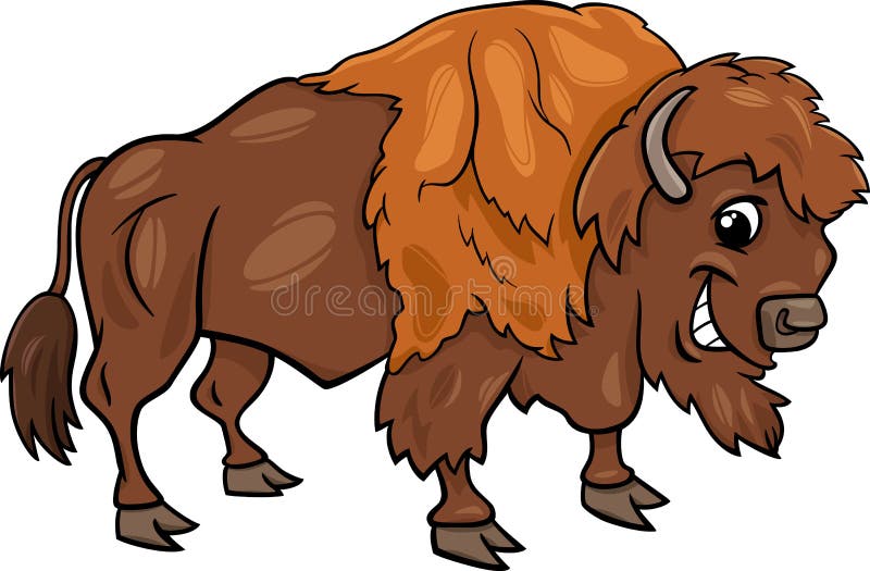 Bison American Buffalo Cartoon Illustration Stock Vector - Illustration
