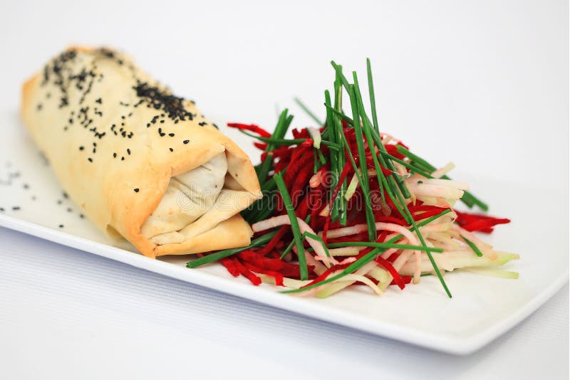 Bistecca Di Manzo Cinese Rolls Immagine Stock Immagine di cipolla