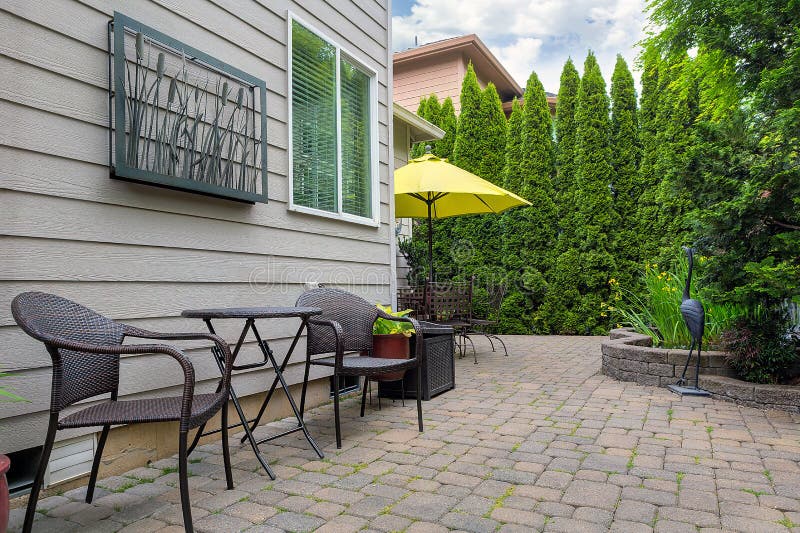 Bistro Funirture in Backyard Patio springtime royalty free stock photo Bistro Funirture in Backyard Patio springtime royalty free stock photo
