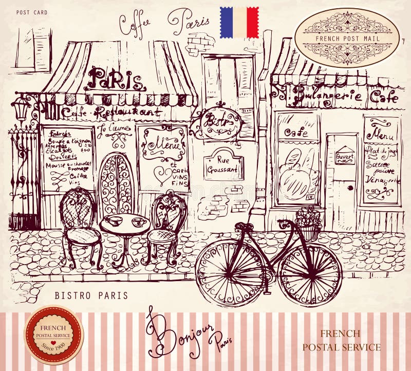 Bistro van Parijs royalty-vrije illustratie Bistro van Parijs royalty-vrije illustratie