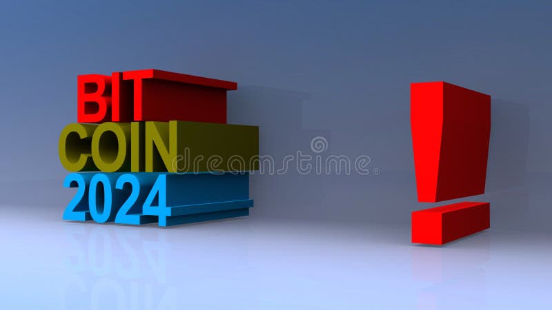 Bit coin 2024 pe albastru stock illustration