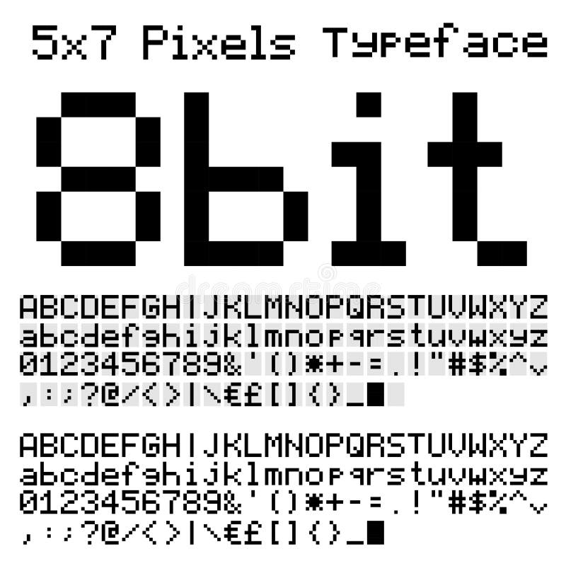 8 bit font stock vector. Illustration of black, gaming - 56399996