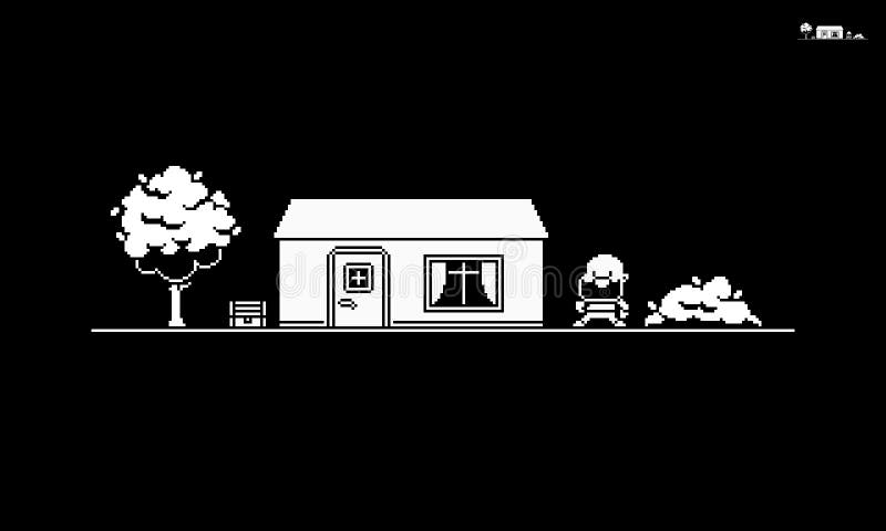 1bit Pixel Art Scene stock vector. Illustration of arcade - 169700885