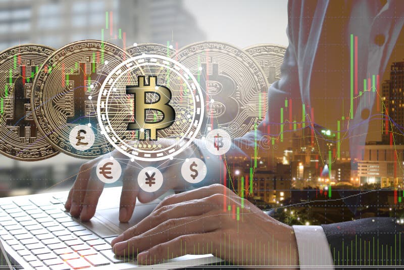 Bitcoin And Blockchain Digital Technology Stock Image Image Of Bitcoin And Blockchain Digital Technology Stock Image Image Of