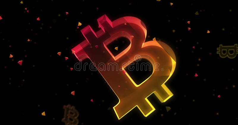 Bitcoin Blockchain Krypto Währungssymbol Glas Objekt stock abbildung