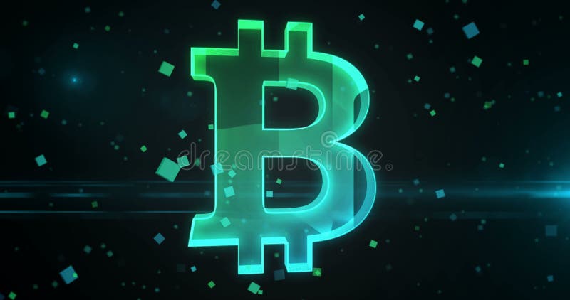 Bitcoin Blockchain Krypto Währungssymbol Glas Objekt vektor abbildung