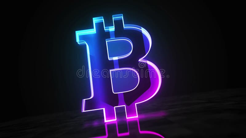 Bitcoin Blockchain Krypto Währungssymbol Glas Objekt stock abbildung