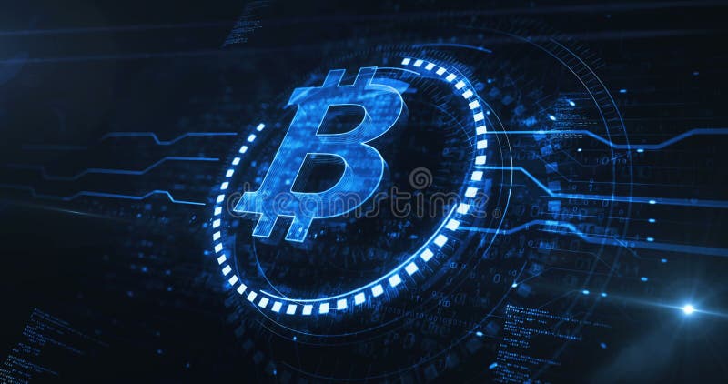 Bitcoin Blockchain Krypto Währungssymbol stock abbildung
