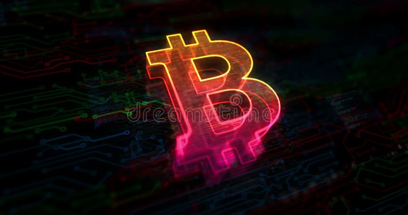 Bitcoin Blockchain Krypto Währungssymbol lizenzfreie abbildung