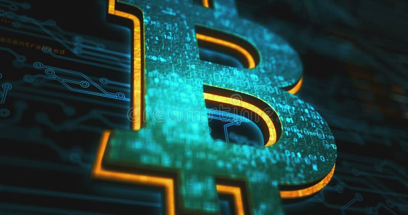 Bitcoin Blockchain Krypto Währungssymbol vektor abbildung