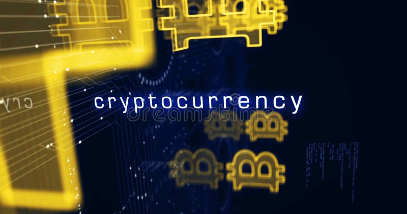 Bitcoin Blockchain Krypto Währungssymbole Schleife Cyber-Konzept lizenzfreie abbildung