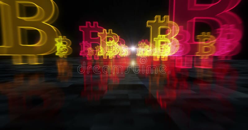 Bitcoin Blockchain Krypto Währungssymbole Schleife Cyber-Konzept lizenzfreie abbildung