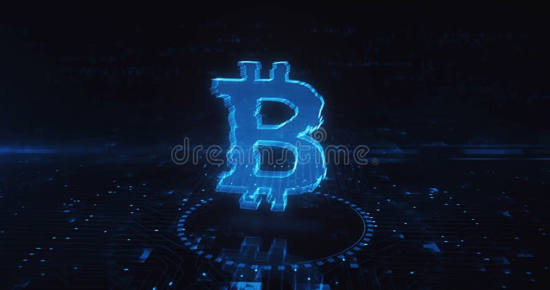 Bitcoin Blockchain Kryptowährung Symbol Cyber-Konzept stock abbildung