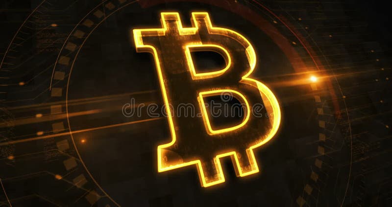 Bitcoin Blockchain Kryptowährung Symbol 3d digitales Konzept stock abbildung