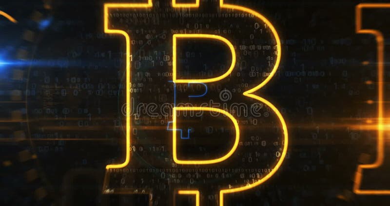 Bitcoin Blockchain Kryptowährungs-Symbol-Schleife digitales Konzept lizenzfreie abbildung