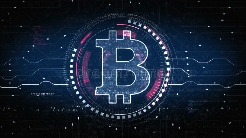 Bitcoin Blockchain Kryptowährungs-Symbol-Schleife digitales Konzept vektor abbildung