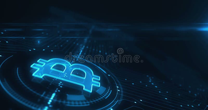 Bitcoin Blockchain Kryptozeichen digitale 3D Fingerberührung vektor abbildung