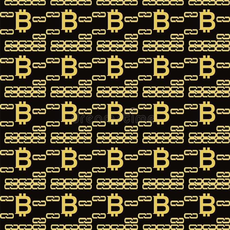 Naadloos patroon van de Bitcoin blockchain vector illustratie