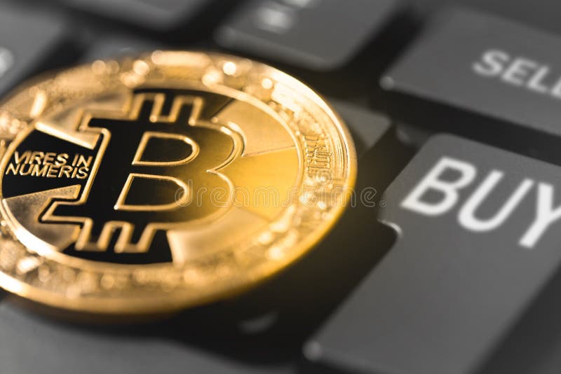 Bitcoin and computer keyboard with buttons buy & sell. Keyboard sell stock images, royalty-free photos and pictures