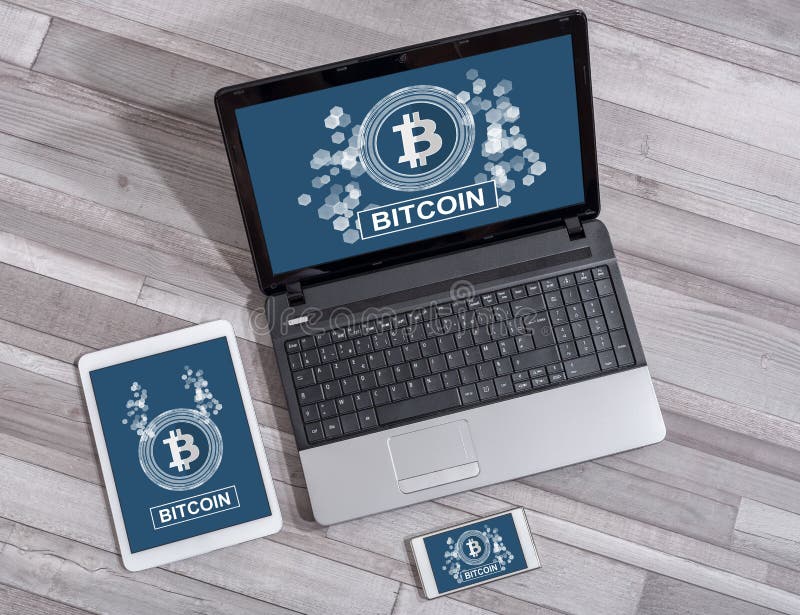Bitcoin Concept on Different Devices Stock Image - Image of computer ...