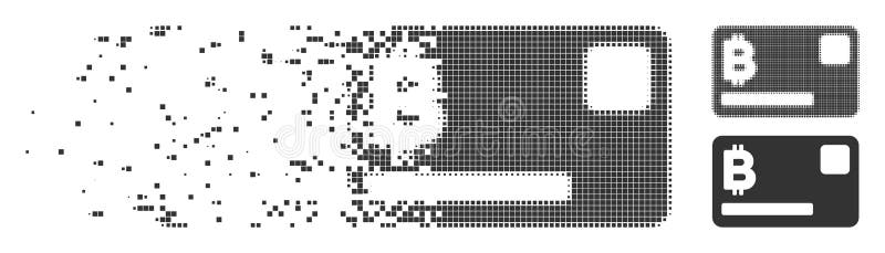 Bitcoin Credit Card Moving Pixel Icon stock illustration