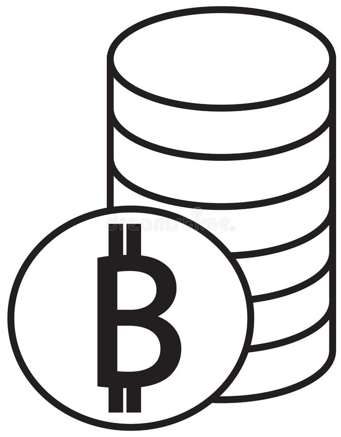 crypto coins stack silloette
