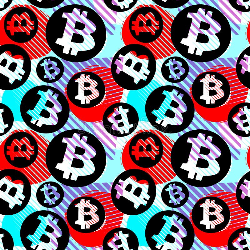 Bitcoin crypto handlowy bezszwowy wzór royalty ilustracja