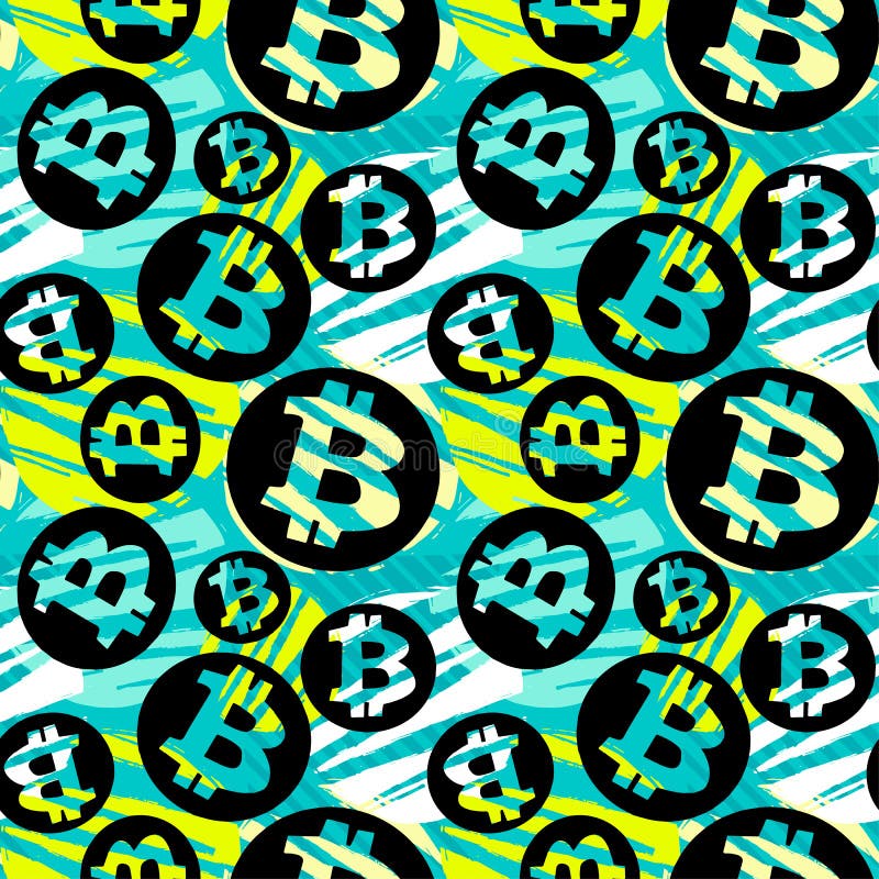 Bitcoin crypto handlowy bezszwowy wzór ilustracja wektor
