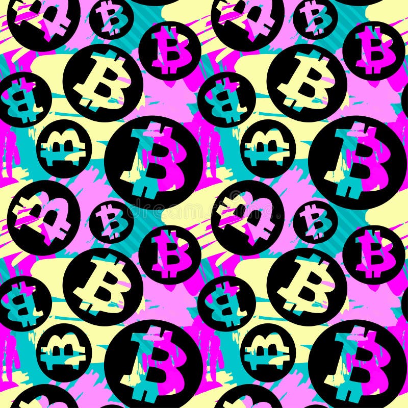 Bitcoin crypto handlowy bezszwowy wzór royalty ilustracja