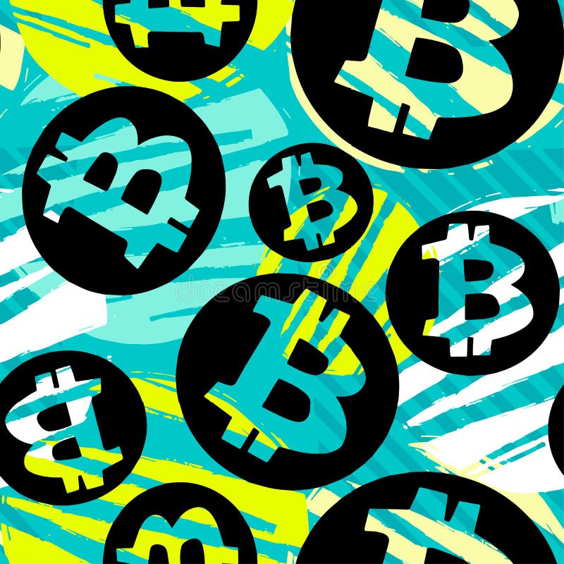 Bitcoin crypto handlowy bezszwowy wzór ilustracja wektor