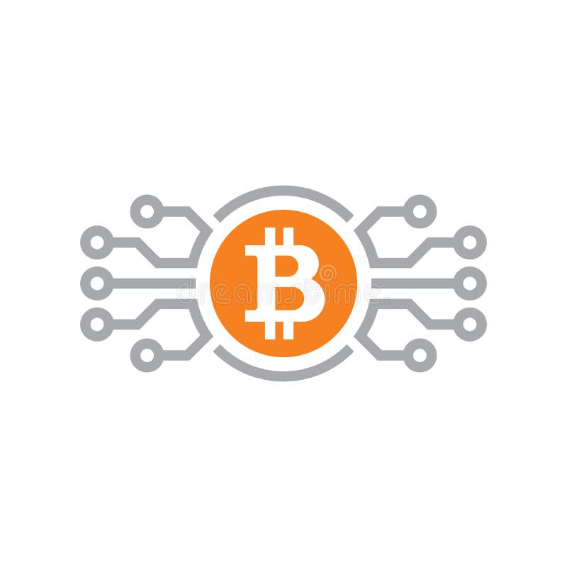 Bitcoin crypto waluta - ikona wektoru ilustracja Blockchain znak royalty ilustracja