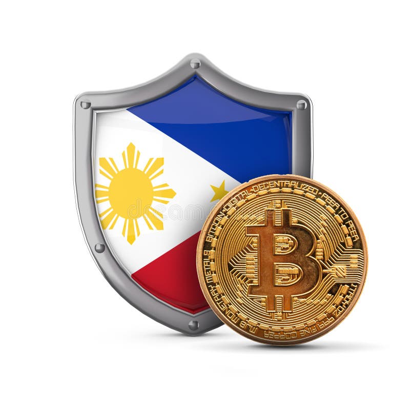 Shield with Philippines Flag on White Background Stock Illustration