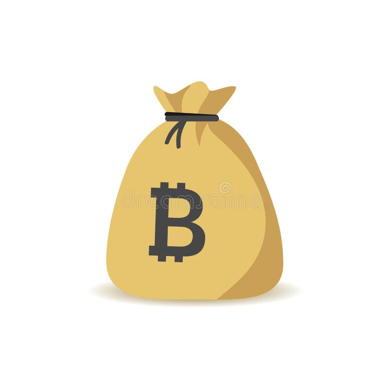 Bitcoin money bag and icons Royalty Free Vector Image