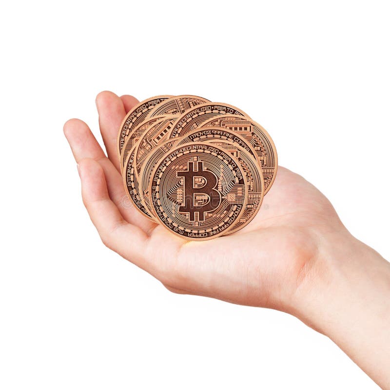 Bitcoin dans les mains photo libre de droits Bitcoin dans les mains photo libre de droits
