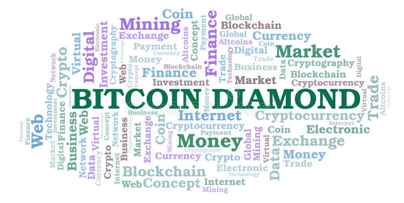 Bitcoin Diamond Coin Cryptocurrency Blockchain Icon. Virtual Electronic
