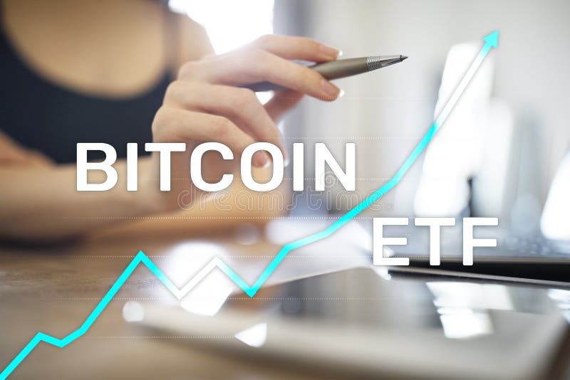 Bitcoin ETF, Exchange Traded Fund And Cryptocurrencies Concept On