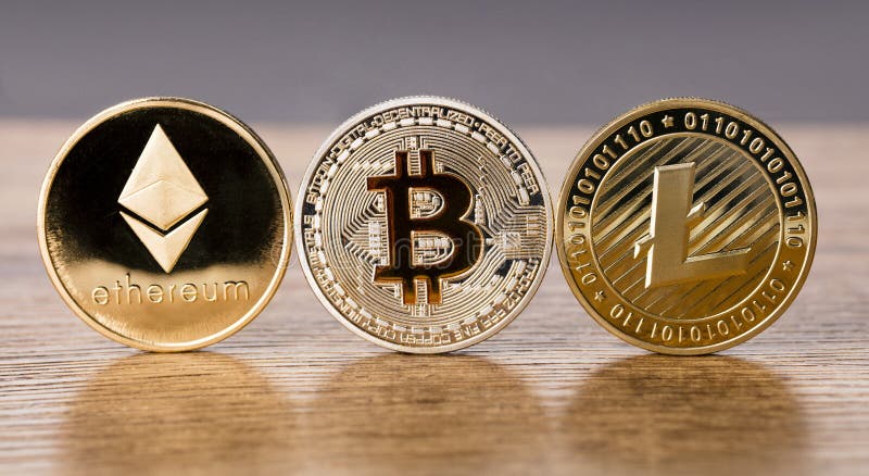Bitcoin Ethereum Litecoin stock photo. Image of dash - 118371664