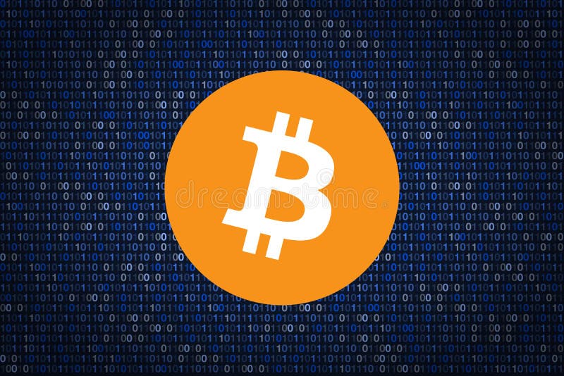 Bitcoin firma encima el fondo binario protección de datos de cortar ilustración del vector Bitcoin firma encima el fondo binario protección de datos de cortar ilustración del vector