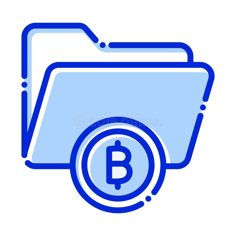 Bitcoin folder, bitcoin data folder, bitcoin data storage, bitcoin data files fully editable vector icons royalty free illustration