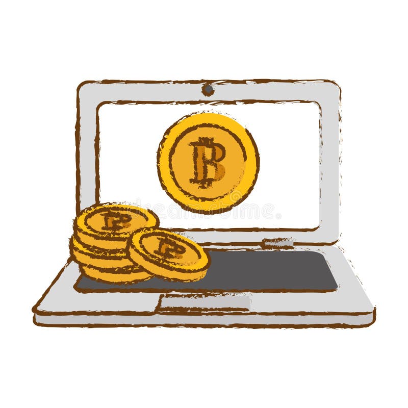 Bitcoin gold icon, money symbol online royalty free illustration